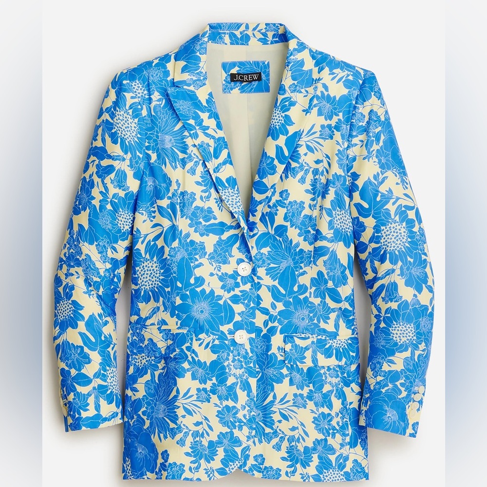 J.Crew Drapey Long Parke Printed Floral Blazer Size 00